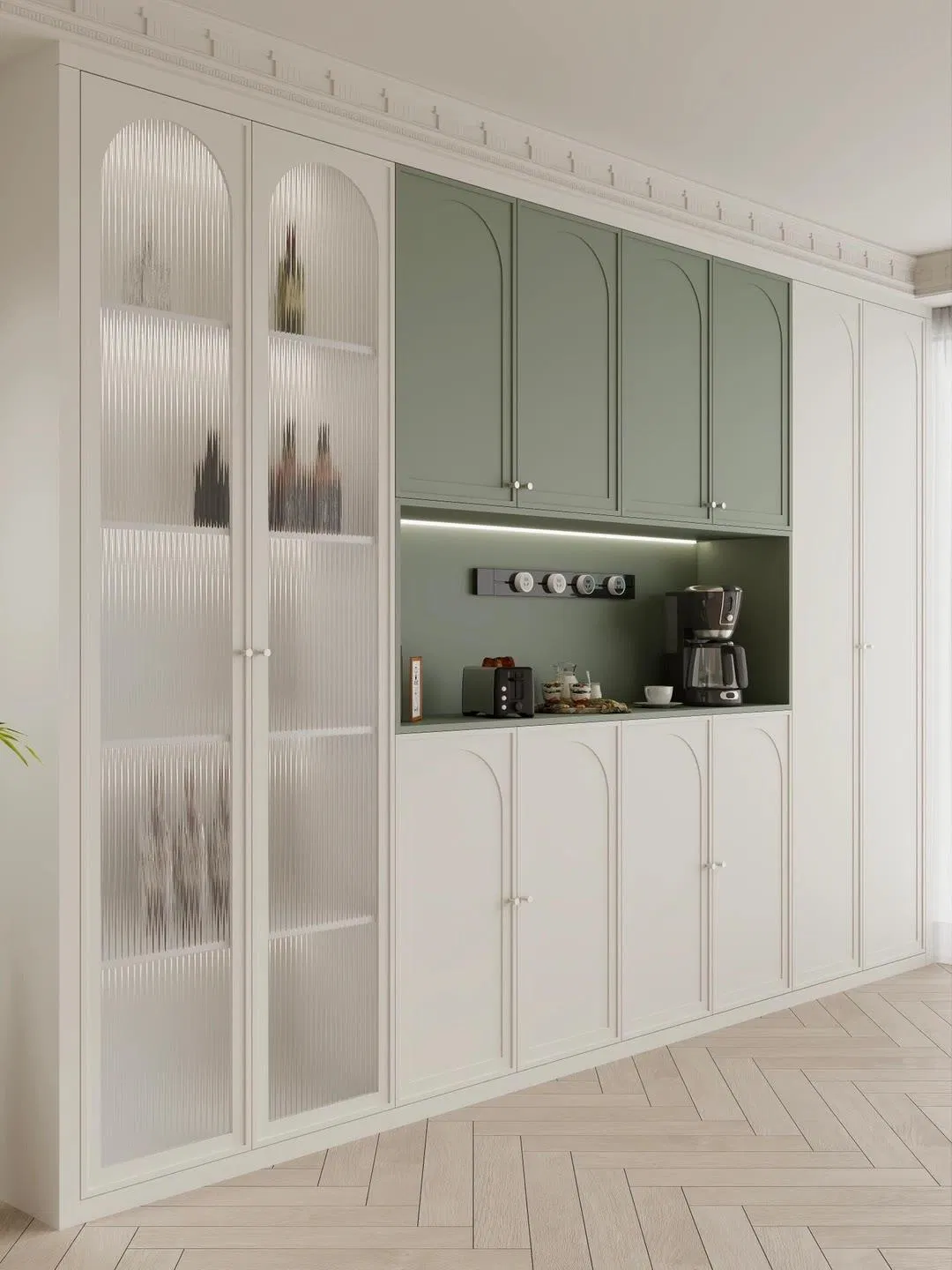 Restaurant Wine and Tableware Storage Cabinet French Style. Dinner Side Cabinet Restaurant Dinner Side Cabinet