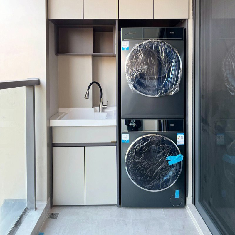 Foshan Factory Customized Wooden Bathroom Vanity Cabinet Home Furniture Prima Custom Washer Dryer Laundry Room Cabinets for Villa