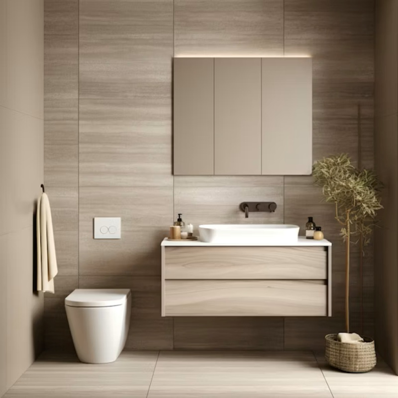 Mbf Wood Finish Vanity Floating Bathroom Vanity