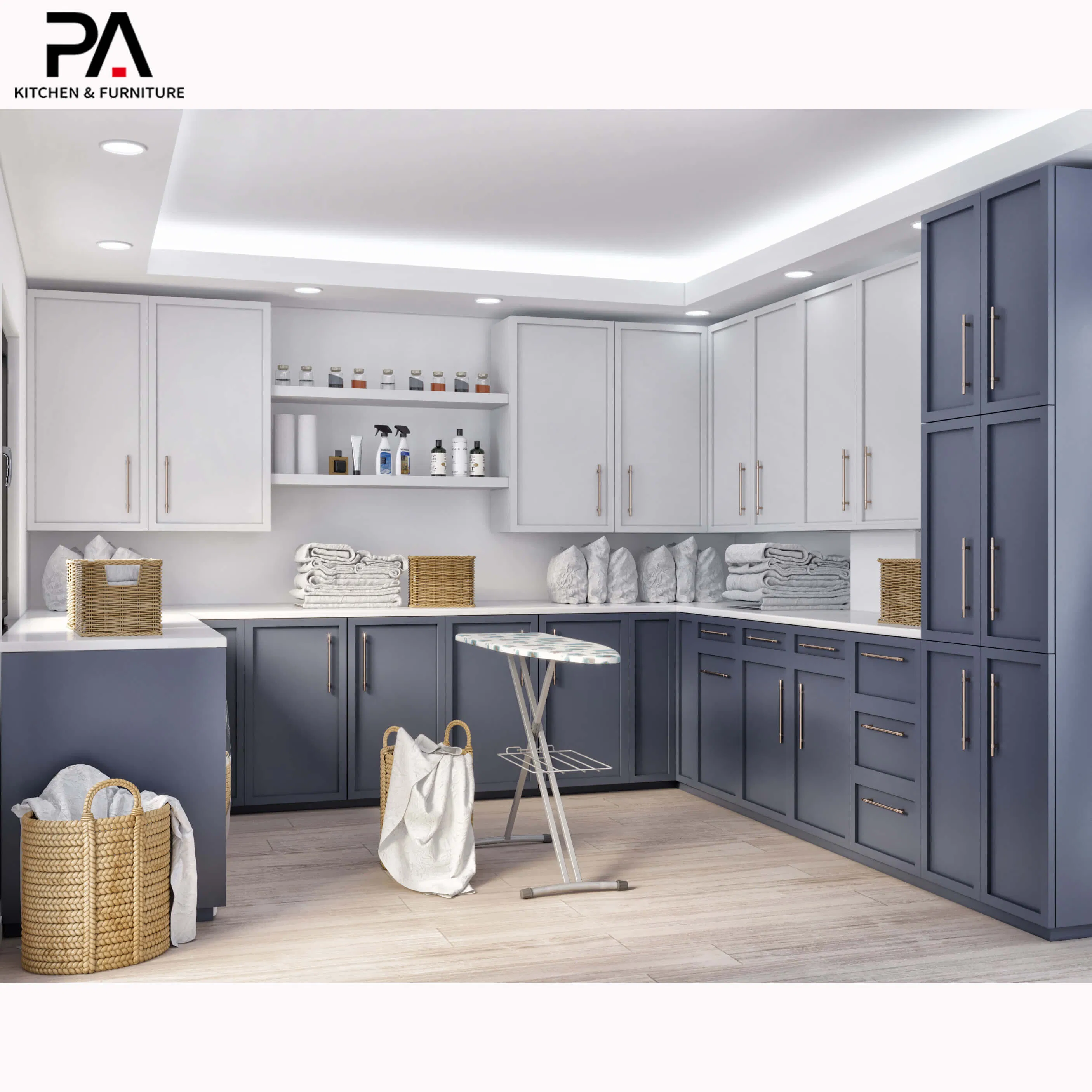 PA Smart Waterproof Laundry Room Sink Cabinet with Washing Machine Laundry Cabinet