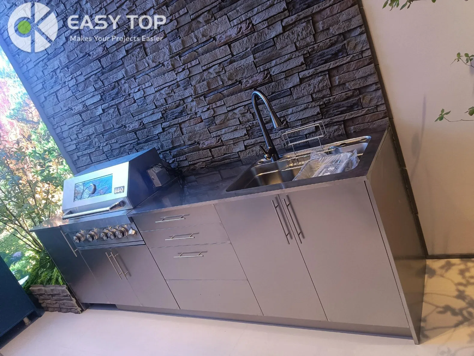 Modular Stainless Steel Outdoor Kitchen Set Ss Door BBQ Island Kitchen Cabinet