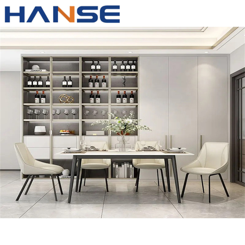 Custom Size Home Furniture Living Room Cabinets Wooden Glass Door Wine Storage Cabinet with Racking