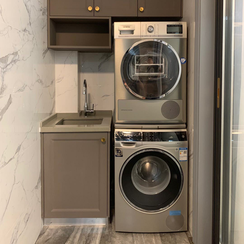 Foshan Factory Customized Wooden Bathroom Vanity Cabinet Home Furniture Prima Custom Washer Dryer Laundry Room Cabinets for Villa