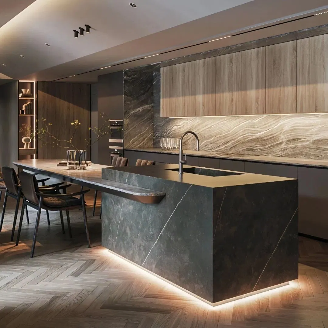 Modern High Gloss Aluminium Kitchen-Cabinets Outdoor Cupboards Kitchen-Furniture Island Cabinets