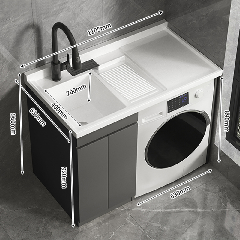 1100mm Laundry Room Sink Cabinet for Washing Machine Laundry Cabinet Set