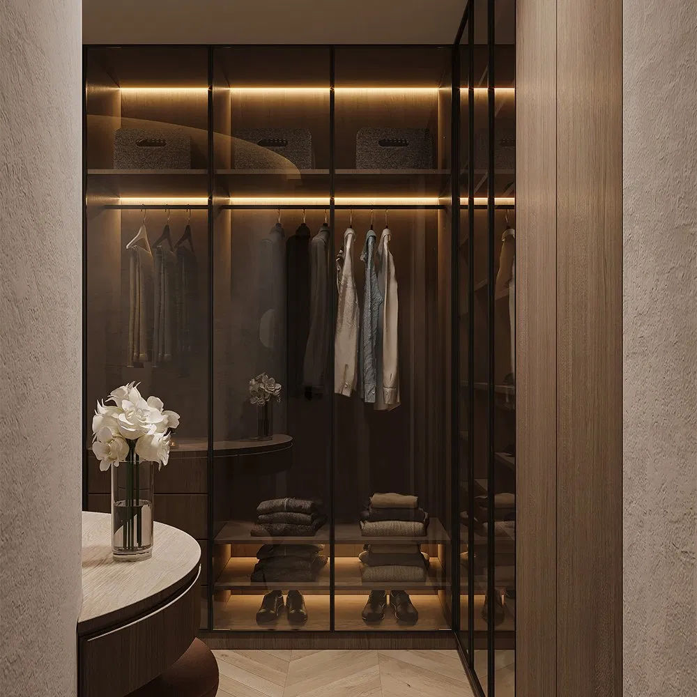 Waymove Best Quality Factory Sliding Portable Aluminum Wood Folding Built in 3 Door Bedroom Cabinet Modern Custom Wardrobe