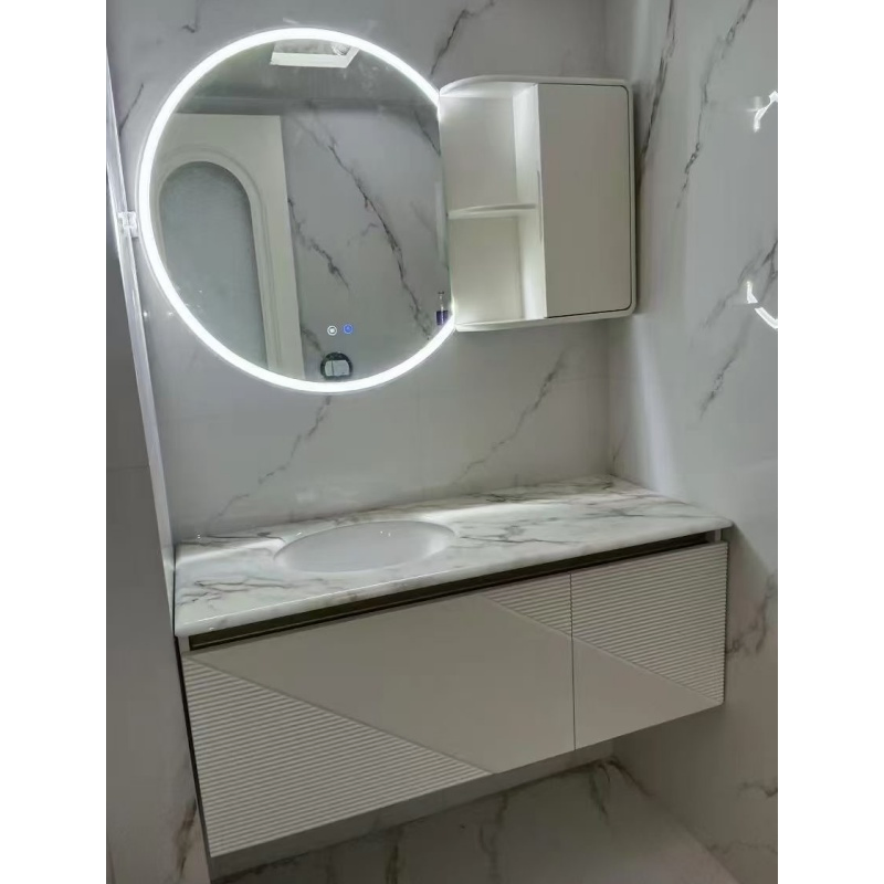 Simple Bathroom Cabinet Marble Top Cabinet Bathroom Sink Floating Vanity
