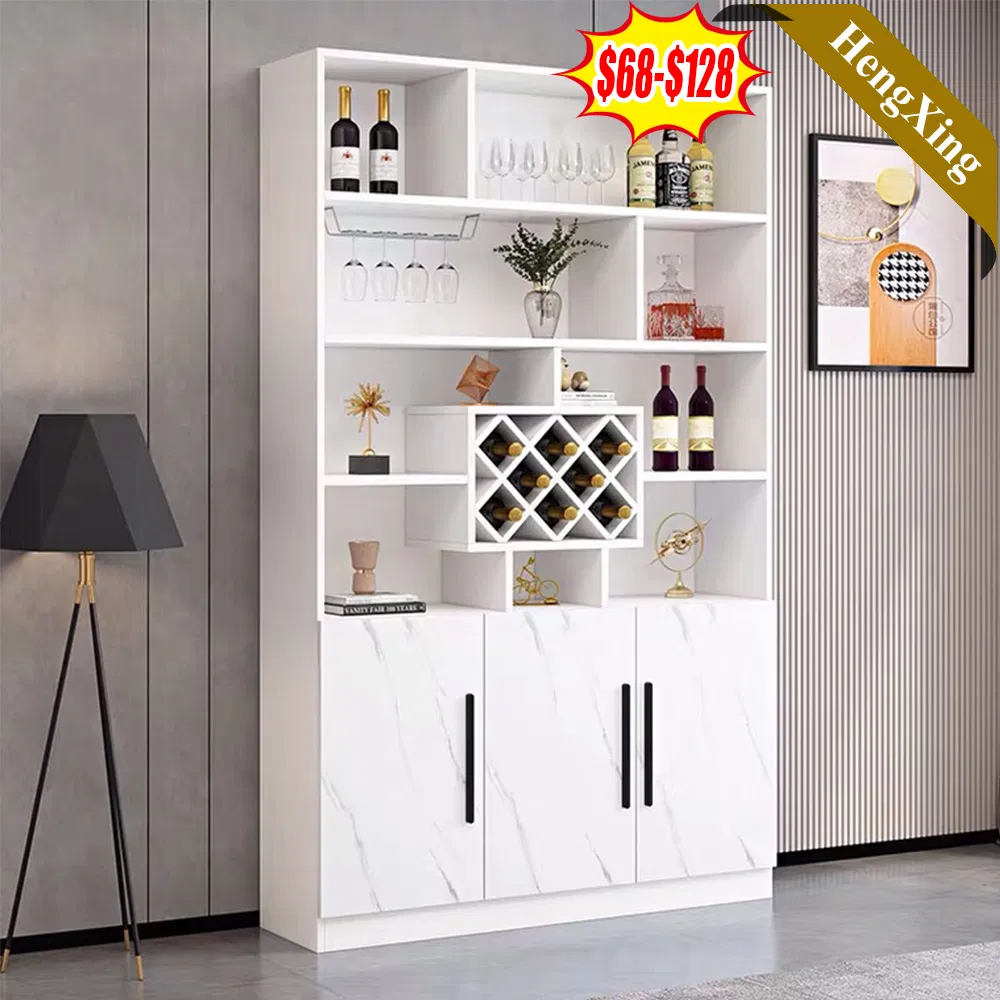 Living Room Furniture Storage Shelf White Kitchen TV Wine Books Storage Case Cabinet
