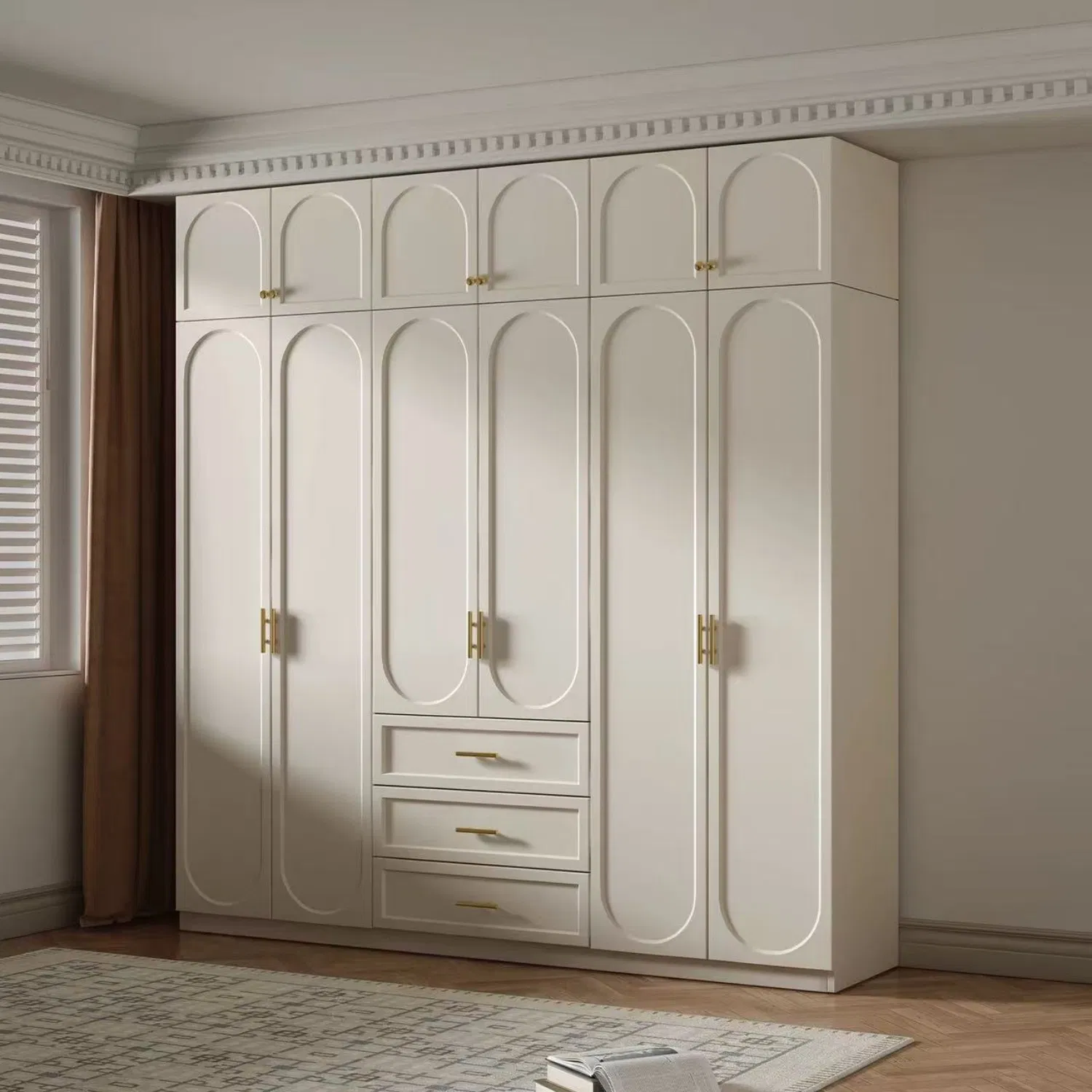 Premium Custom Bedroom Wardrobe Closet Versatile Metal and Plastic Wardrobe Cabinet Suitable for Hotel Rooms with Wheels for Easy Sliding Doors