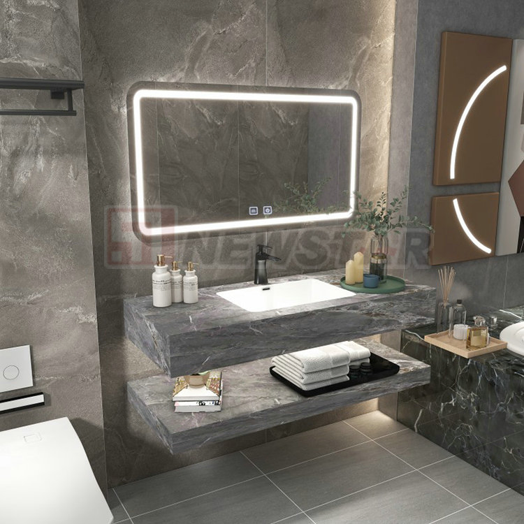 Bathroom Cabinets Small Vanity Mirror with Lights Sintered Stone Hotel Bathroom Set Sintered Stone Floating Wall Vanity
