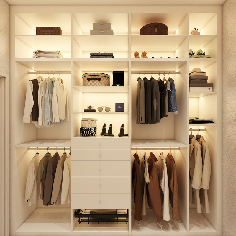 Customized Modern Bedroom Furniture Wooden Fitted Built in Wardrobes Closets Bedroom Wall Wardrobe Walk in Cupboard