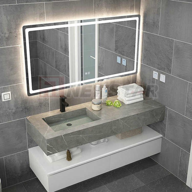 Bathroom Cabinets Small Vanity Mirror with Lights Sintered Stone Hotel Bathroom Set Sintered Stone Floating Wall Vanity