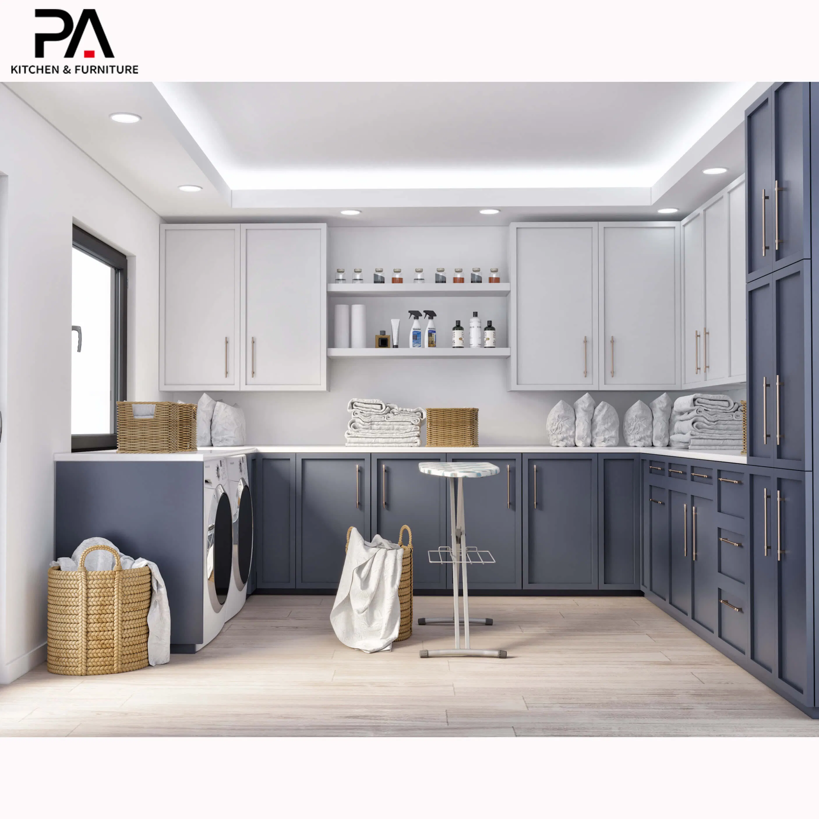 PA Smart Waterproof Laundry Room Sink Cabinet with Washing Machine Laundry Cabinet