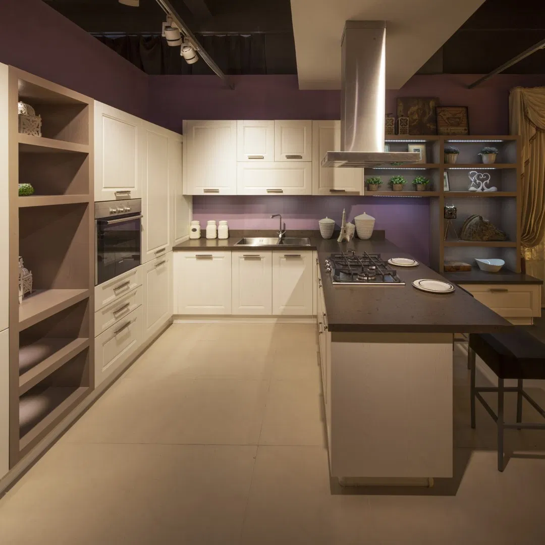 Luxury Whole House Customization Modular Solid Wood Kitchen Cabinet with Soft Closing Drawers Smart Pantry Cupboard Island