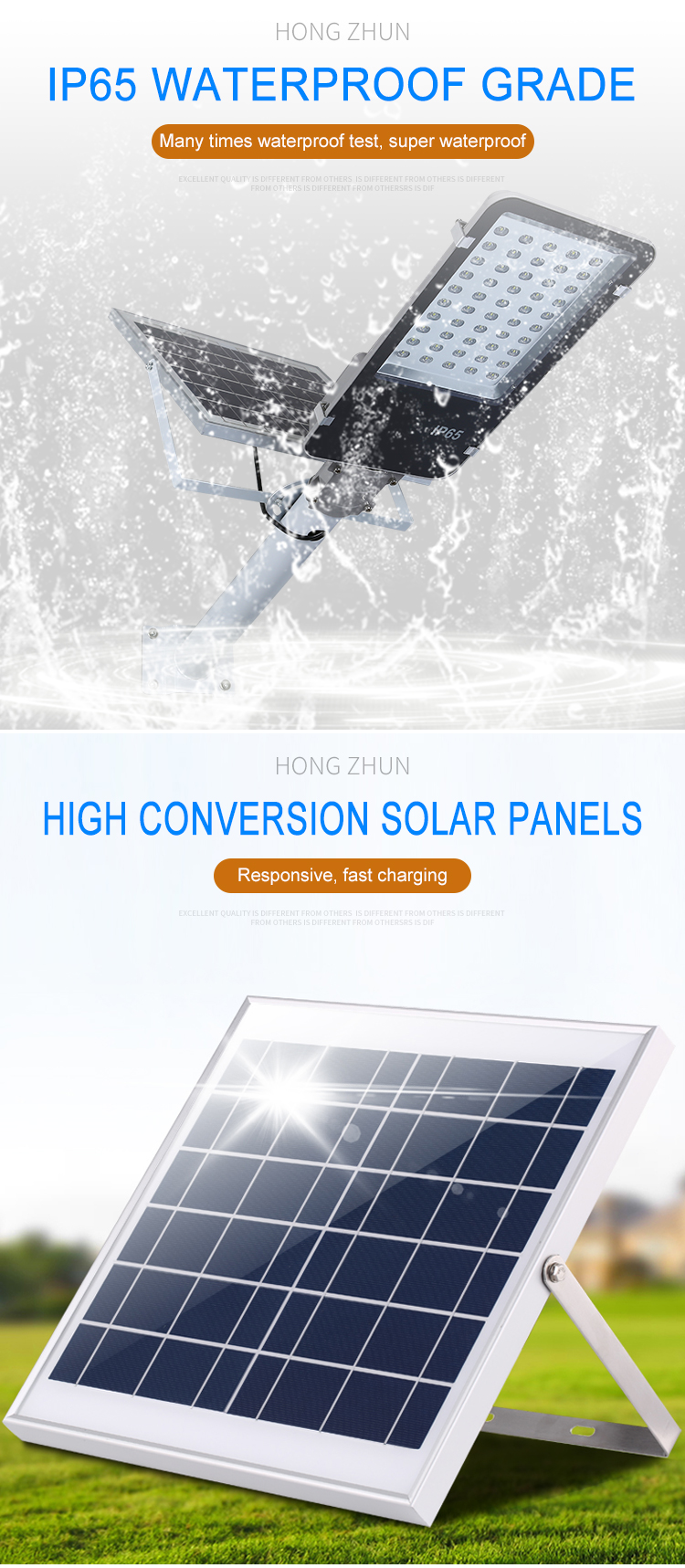 High Power SMD Chip IP65 Waterproof Solar Street LED Light Display 3