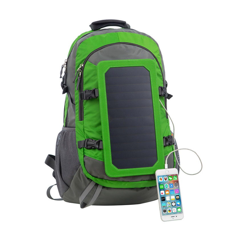 Outdoor Solar Travel Men's Backpack USB Charging Solar Panel Hiking Bag Mobile Phone Solar Backpack