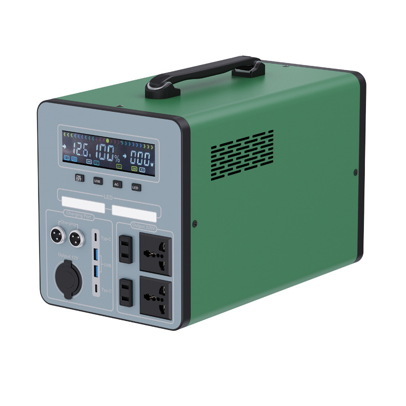 Outdoor Light Solar Generator 220V Mobile Power Portable 1000W Home Travel Car Camping Pure Sine Wave Lithium Ion Battery