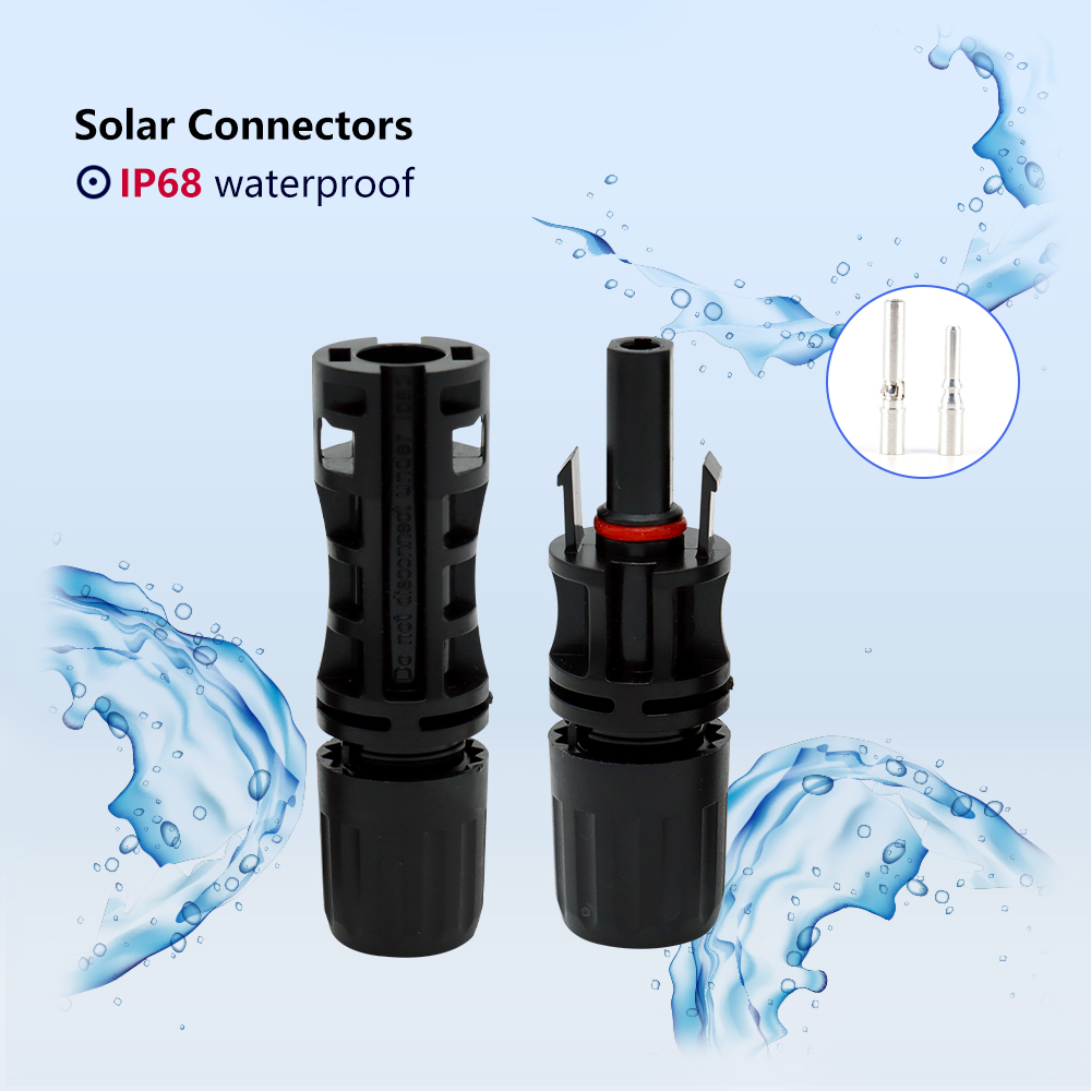 JieXun 1500V MC PPO Connectors 50A Male/Female Power Suitable 2.5/4/6mm2 10/12AWG PV Solar Panel Cable IP67 Waterproof