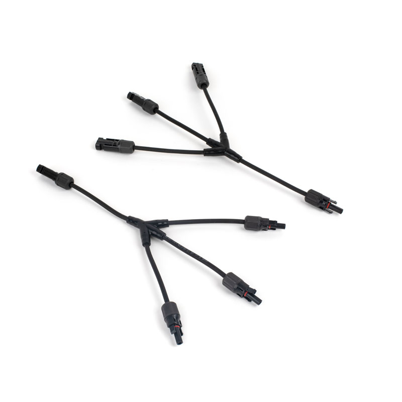 DC1000V 30A Y4 Solar Connectors Kit Y Branch Parallel PV Adapter Cable Plug Male/Female Power Solar Panel Copper for MC4