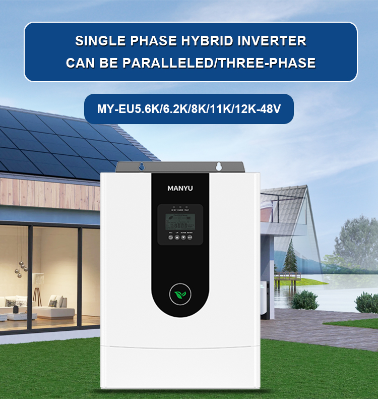 EU 220V 48V 6.2kw 8kw 10kw 12kw Parallel Hybrid Solar Inverter For Home Use Off Grid Solar Power Inverter