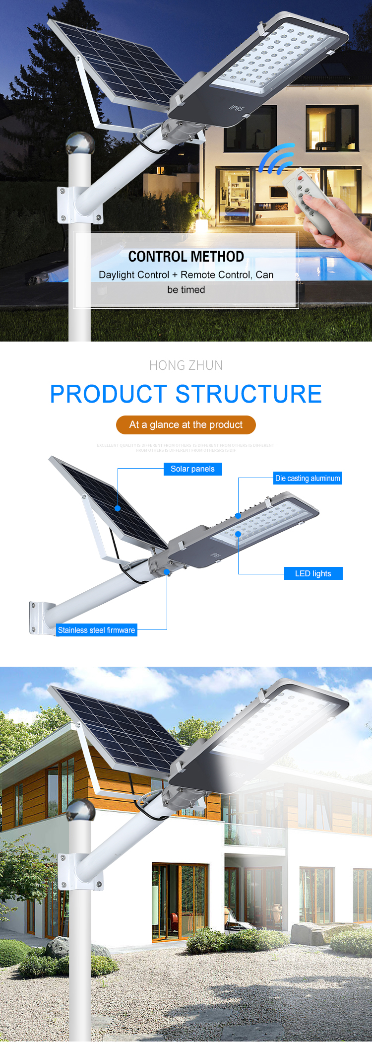 High Power SMD Chip IP65 Waterproof Solar Street LED Light Display 4