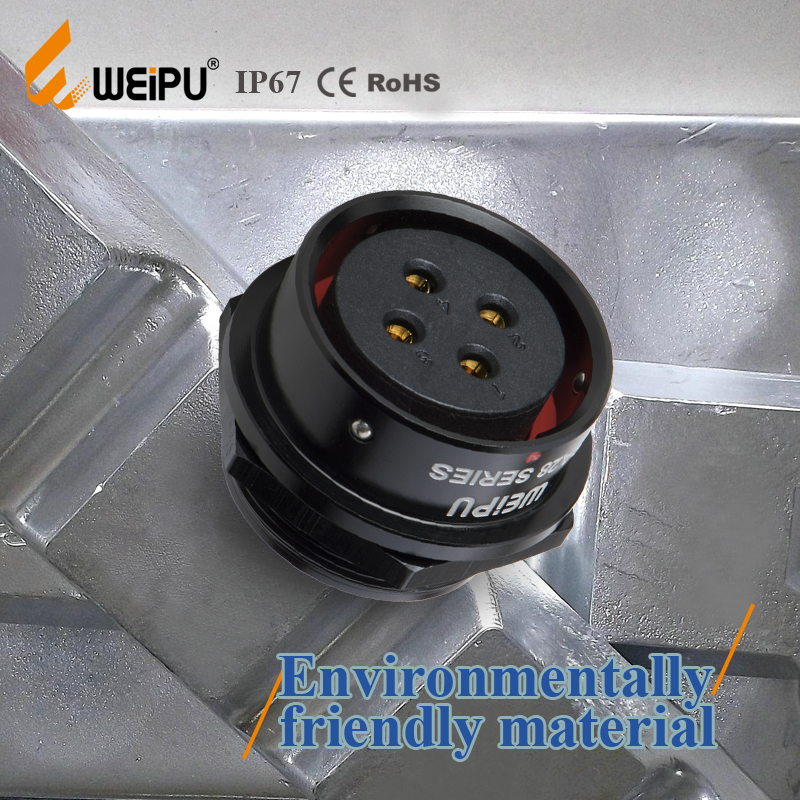 WEIPU 5A AC/DC IP67 Solar Cable China Supplier 6 Pin Battery Circular Connector Push Locking Wire 12V Power 2 3 Connections