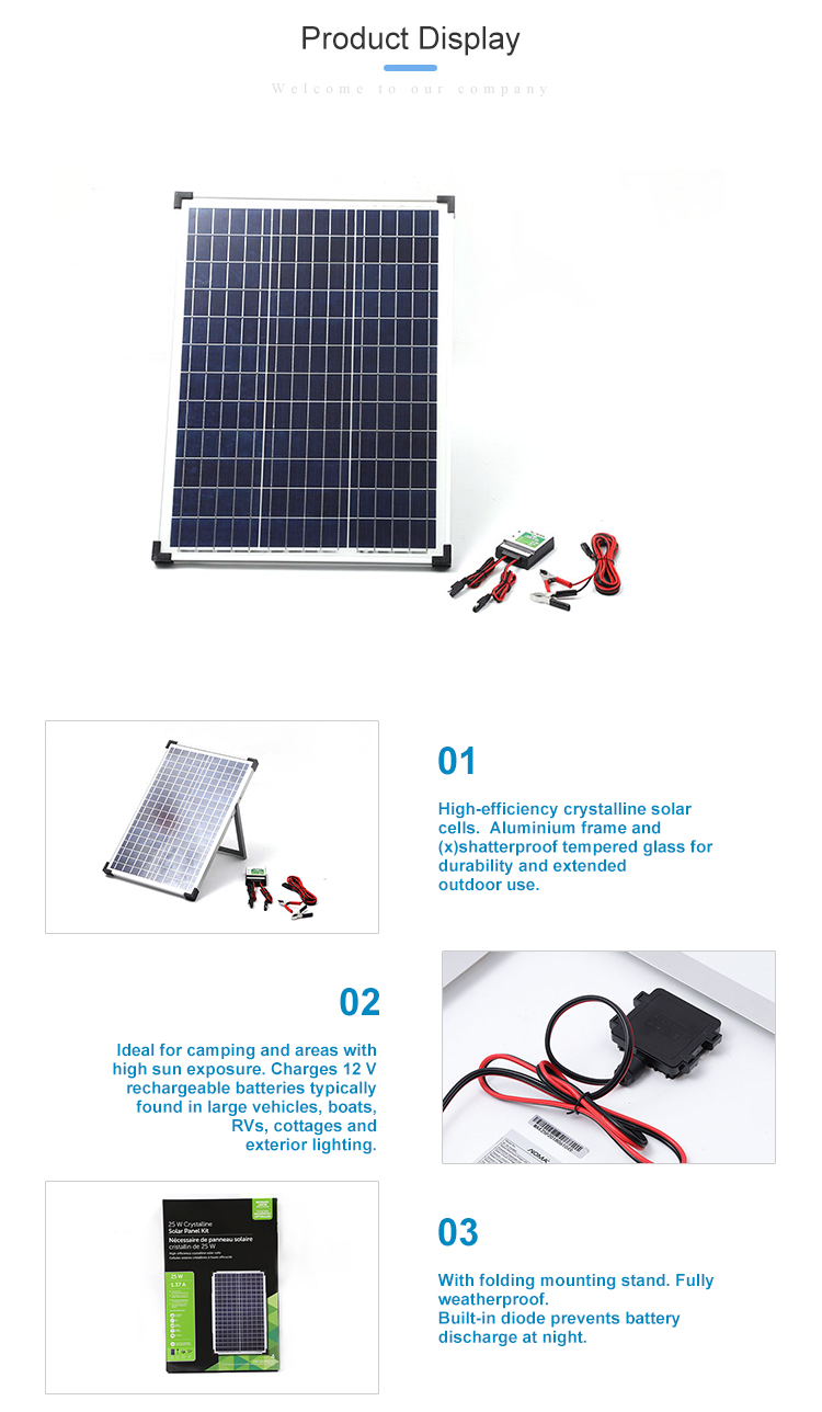 25watts Solar Panels for Home Solar Panels Portable Solar Panel Charger for Camping