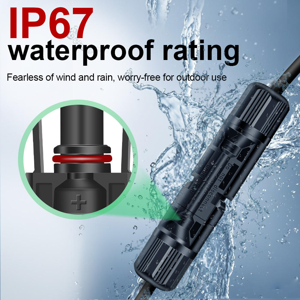 WSPVCC CE IP67 Waterproof 2.5mm2 4mm2 6mm2 30a 1000v PV DC Solar Panel Cable Solar Connector For Solar Photovoltaic System