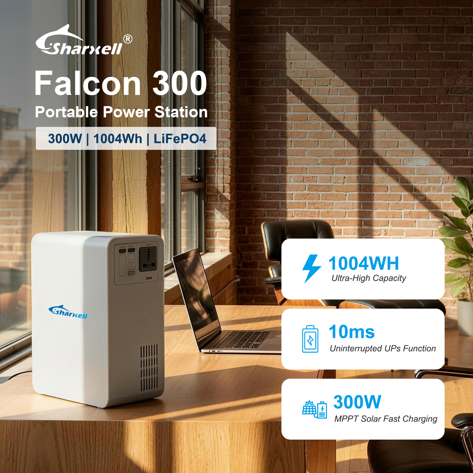 Portable 1000wh-300w Power Station with Fast Charging Lithium Battery for Outdoor Use with Solar Panel Power Source DC Features