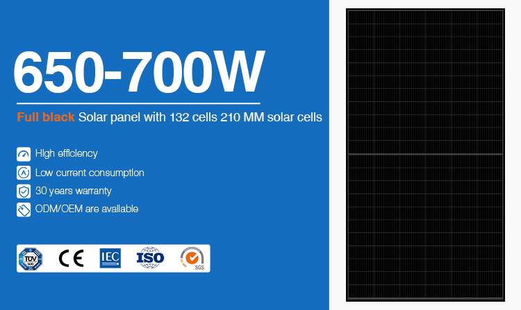 Solar Panels Full Black 30 Years Warranty