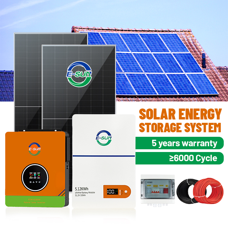 5kw Home Solar Off Grid Systems 3kw Lifepo4 Battery Complete Kit Set Hybrid 5000W Solar Panels Energy System For Power Storage