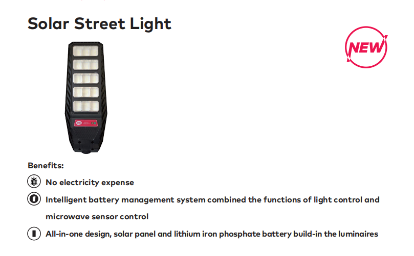 Power Dream Solar Street Lights Garden Integrated All in One Solar Street Lights Outdoor Led Street Light