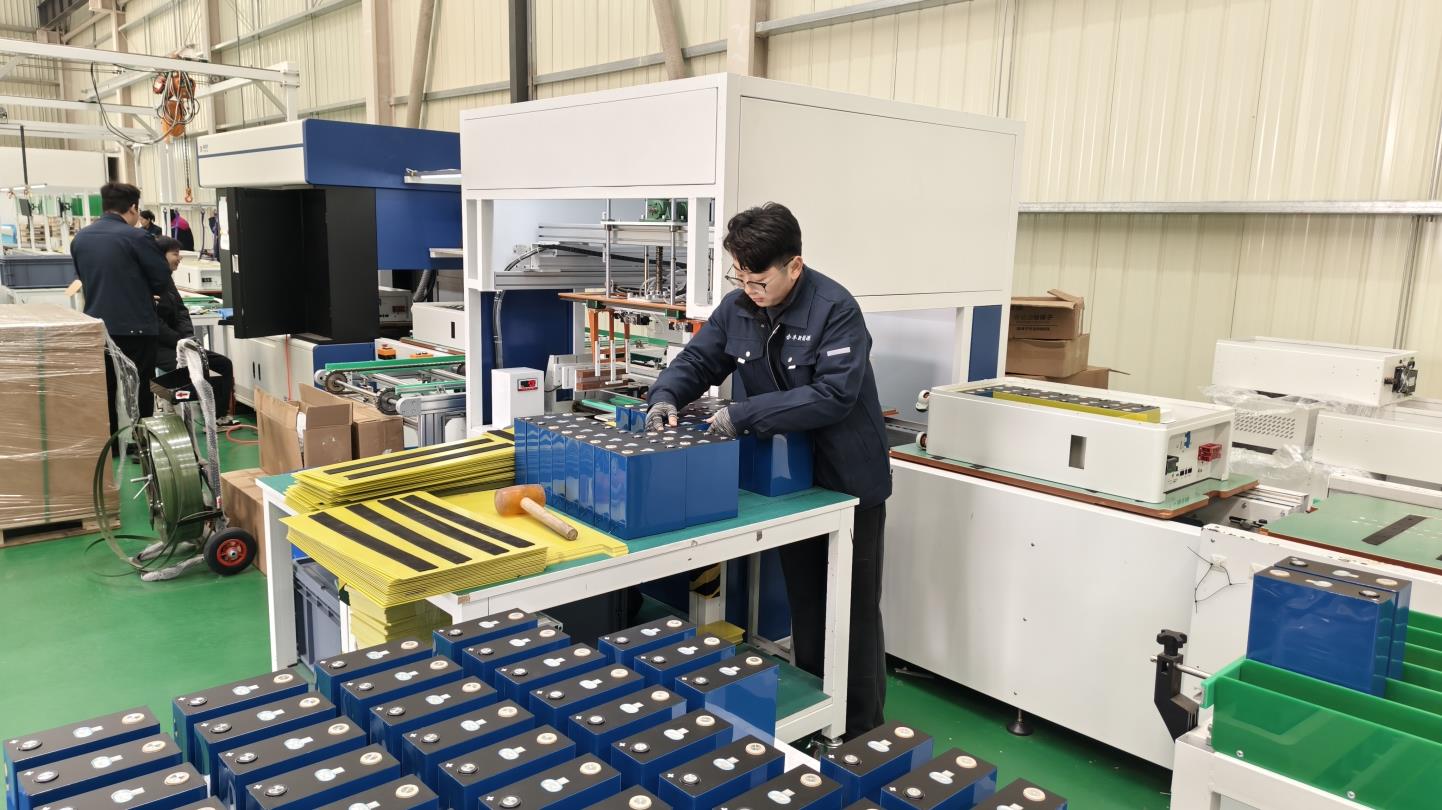 Welding process in solar factory