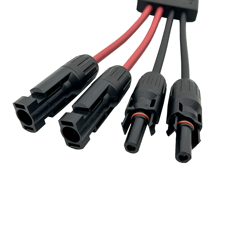 Coorle Solar Connectors Cable Model 2-4 for 2 Solar Panels 10AWG Y Branch Adapter with Tool-Free Connection (FMM/MFF)