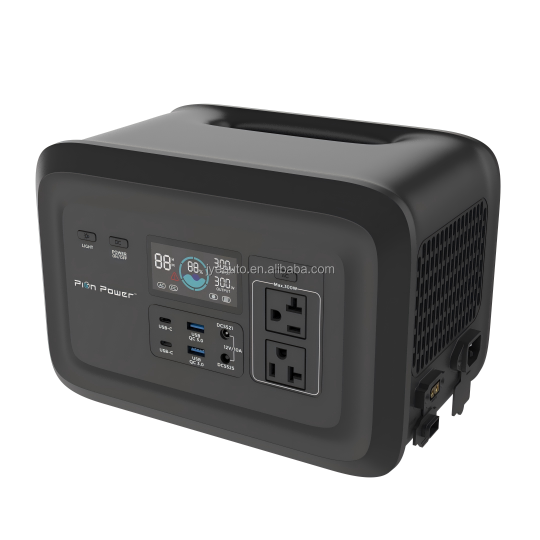 OEM ODM Portable Aluminum Alloy Solar Power Generator 300W LiFePO4 MPPT Controller Pure Sine Wave Hybrid Charging Outdoor Solar