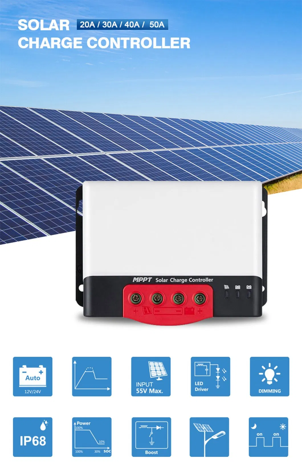 Solar Battery Charge Controller for Solar Power System