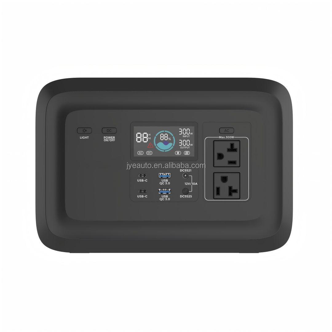 OEM ODM Portable Aluminum Alloy Solar Power Generator 300W LiFePO4 MPPT Controller Pure Sine Wave Hybrid Charging Outdoor Solar