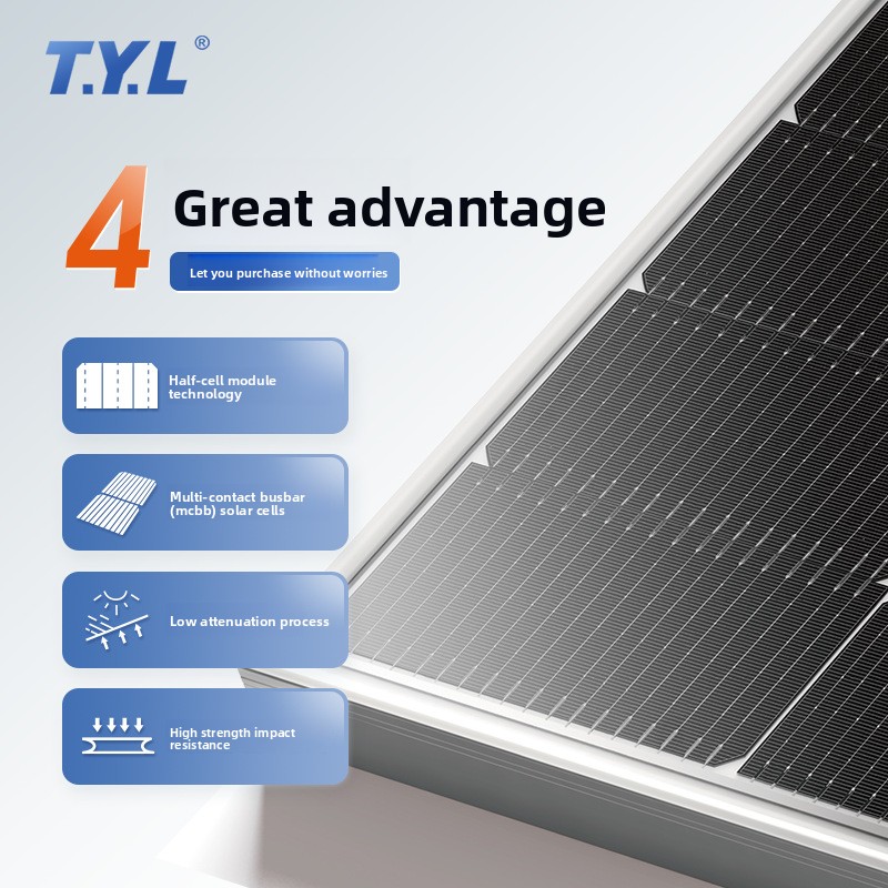 Solar Power Panels Household 550W High-Efficiency Laminated Monocrystalline Cells Roof-Mounted Photovoltaic Panels 2278x1134mm