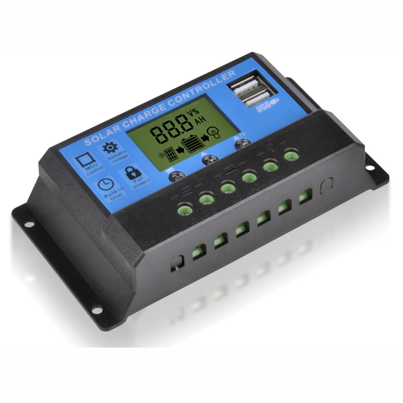 PWM Solar Charge Controller 12V/24V 30A with LCD USB
