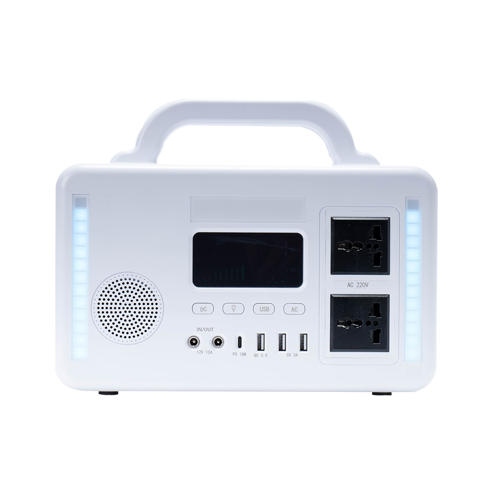 300W Pure Sine Wave Outdoor Camping Power Station Portable Lithium Solar Generator 192Wh with Bluetooth Audio Solar Panel Source