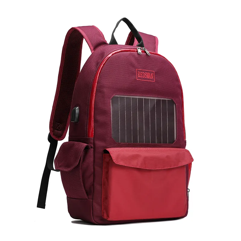 Fashion Design Solar Panel Backpack Cycling Bike Safety LED Flash Light Backpack (RS190204-5)