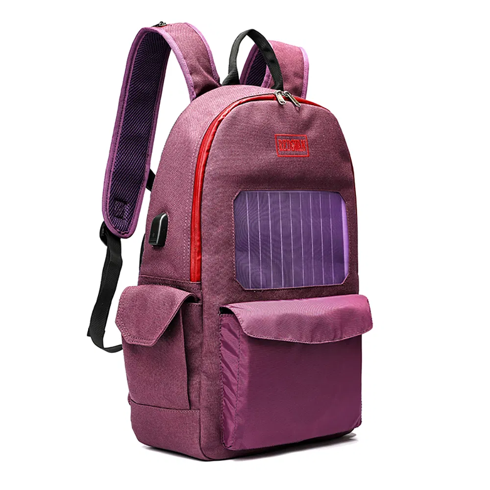 Water Proof Nylon Turn Signal LED Flash Backpack with Solar Panel Charging Phone (RS-190204-4)