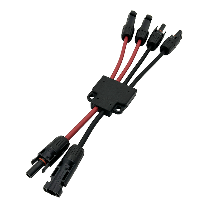 Coorle Solar Connectors Cable Model 2-4 for 2 Solar Panels 10AWG Y Branch Adapter with Tool-Free Connection (FMM/MFF)