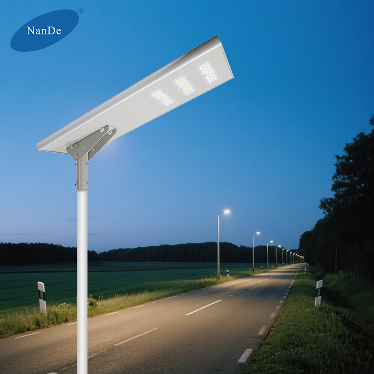 NanDe Best Selling Waterproof Ip65 Streetlight 60 80 120 Watt All In One Outdoor Highway Solar Powered LED Street Lamp