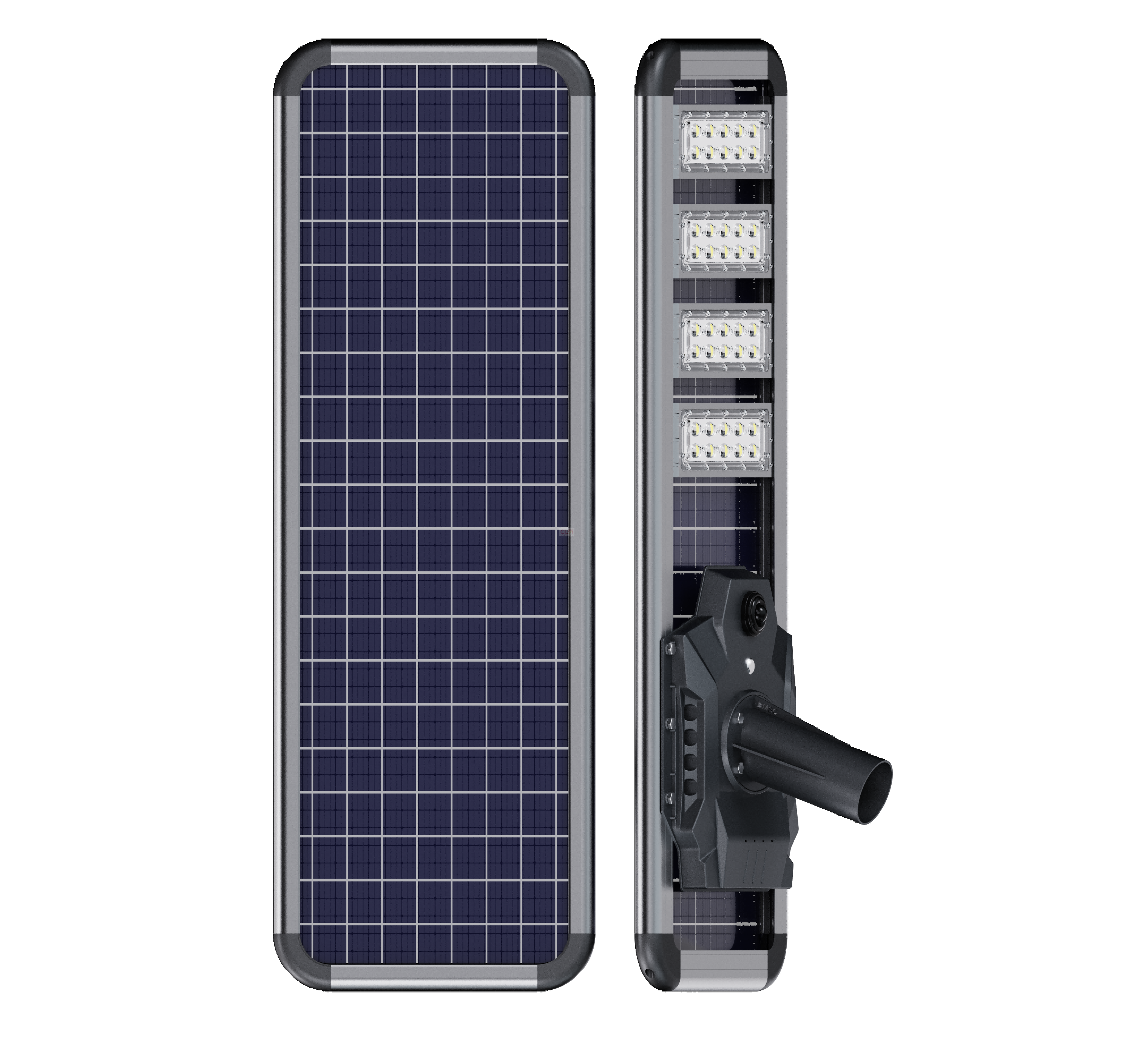 Integrated Solar LED Street Light IP66 Rated DC 12V Battery Powered