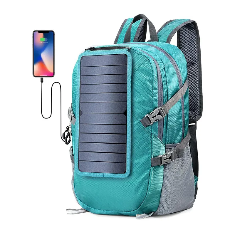 Hiking Camping Backpack with Solar Panel and USB Port to Power All Your Devices