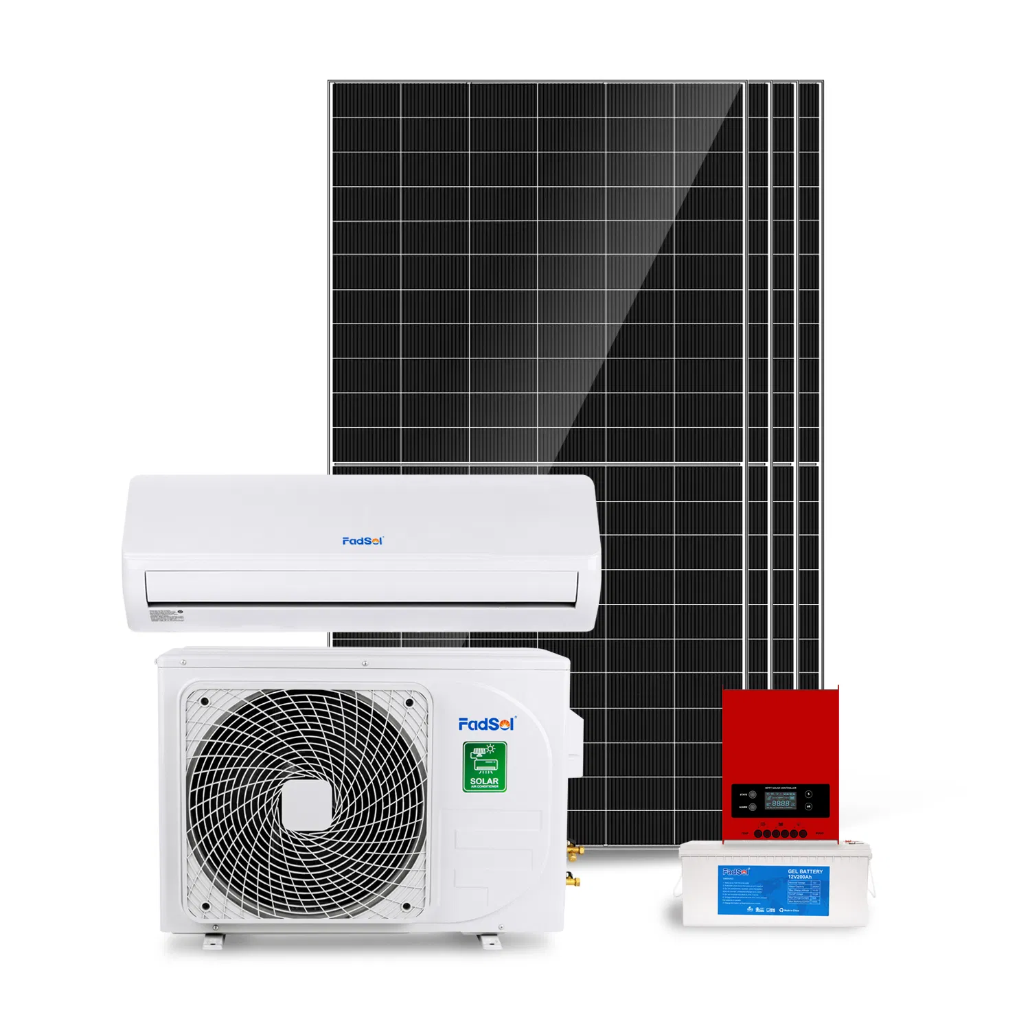 Solar Air Conditioner DC 9000-18000 BTU Powered Inverter Energy System off Grid Split for Home