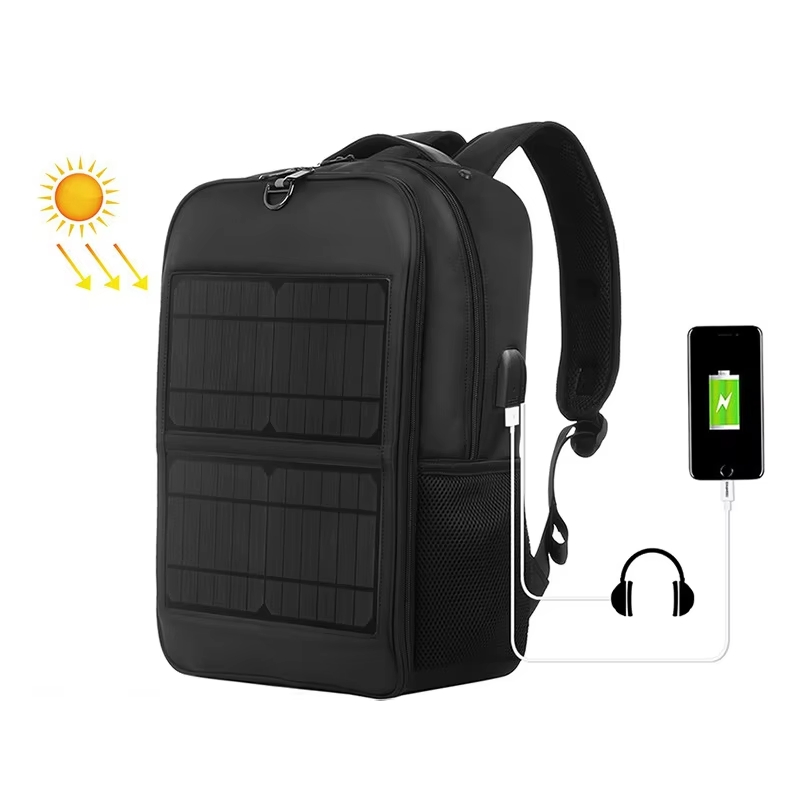 14W 5V Factory Direct Supply Sustainable Colored Sky Print Embroidered Solar Backpack USB Chargeable