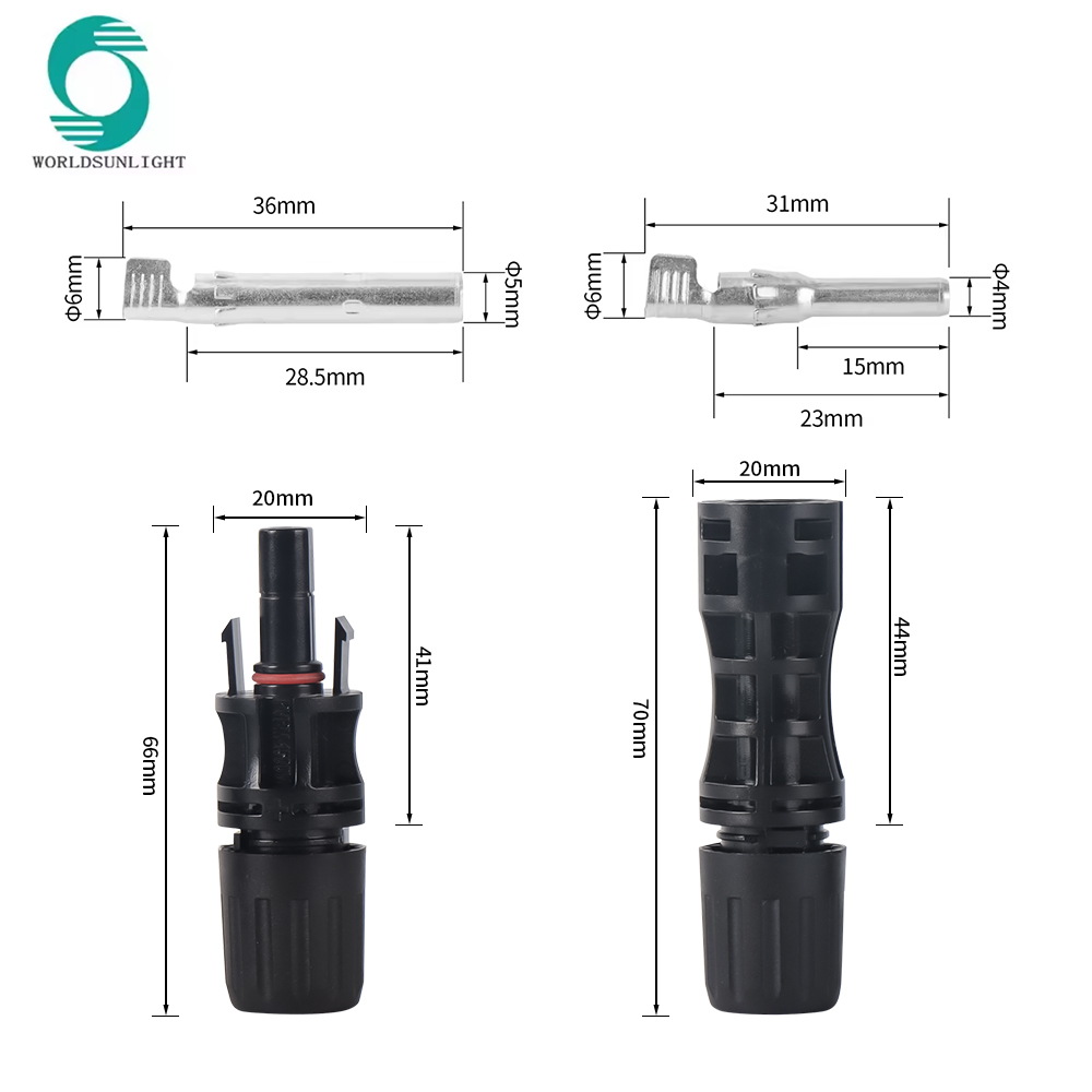 WSPVCC-1500V CE IP67 Waterproof 30a 1500v PV DC Solar Panel Cable Connector For Solar Photovoltaic System