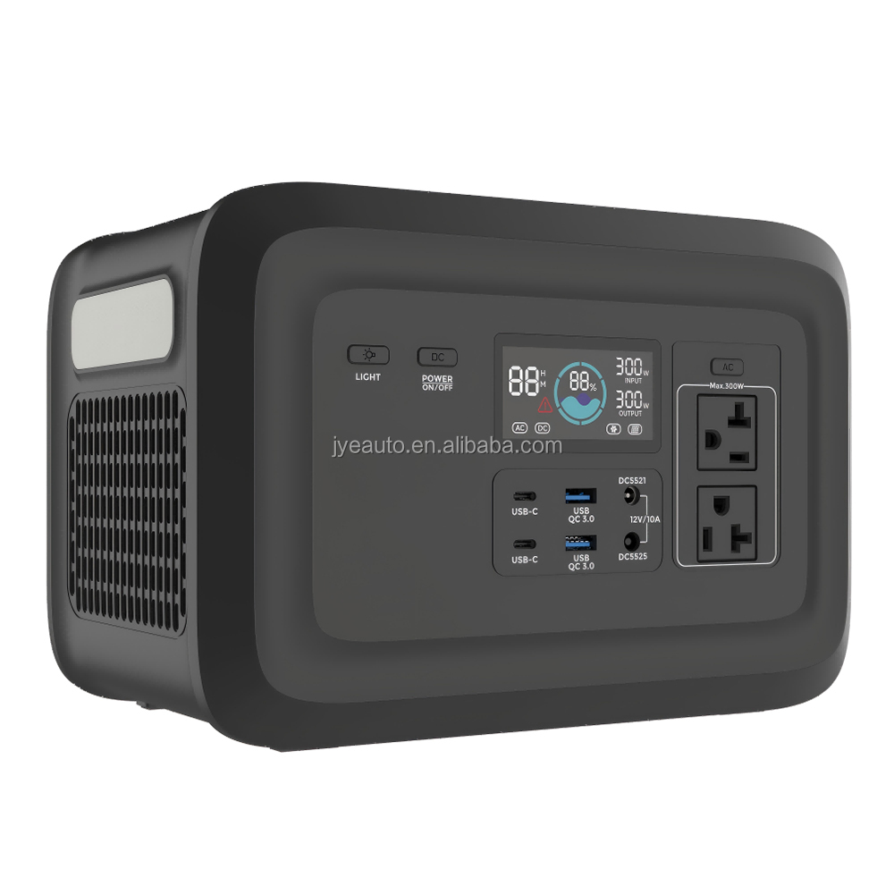 OEM ODM Portable Aluminum Alloy Solar Power Generator 300W LiFePO4 MPPT Controller Pure Sine Wave Hybrid Charging Outdoor Solar